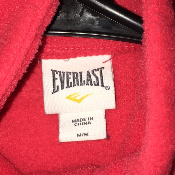 Red fleece everlast pullover , size m - Picture 3 of 6